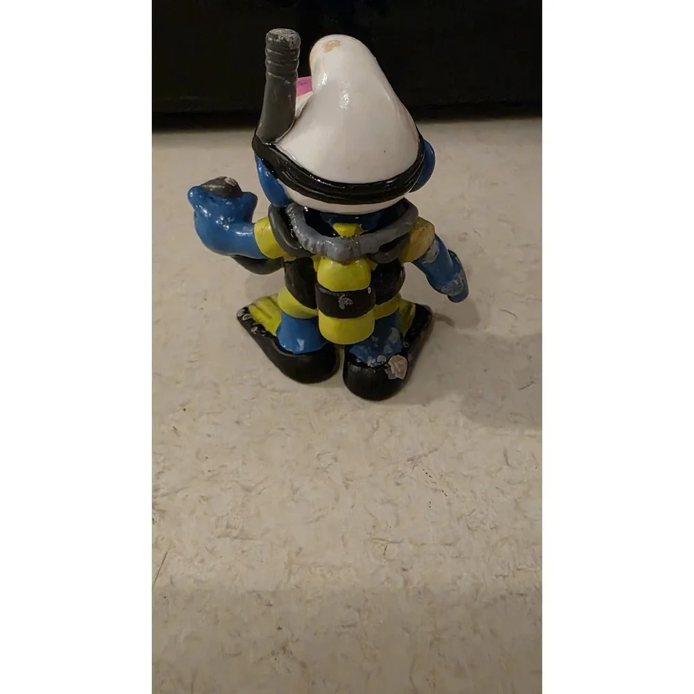 Smurfs 20466 Scuba Diver Smurf Vtg Figure Mask Snorkel Schleich PVC Figurine